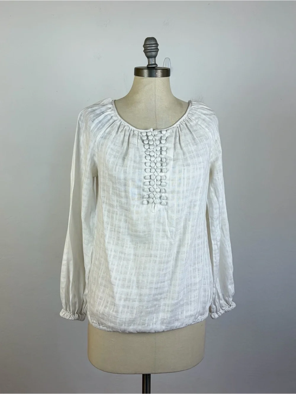 Tory Burch White Linen Blouse